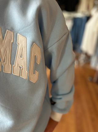 Lulu Mac Girls Color Block Light Blue/White - Stitch Sweatshirt