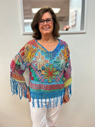 Rejane Fringed Crochet Top - All About Me Boutique
