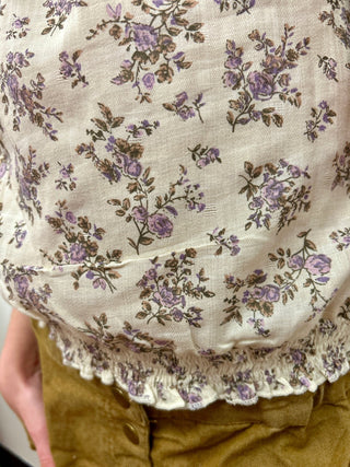 Vignette Girls Peasant Top - Floral Smocked - All About Me Boutique