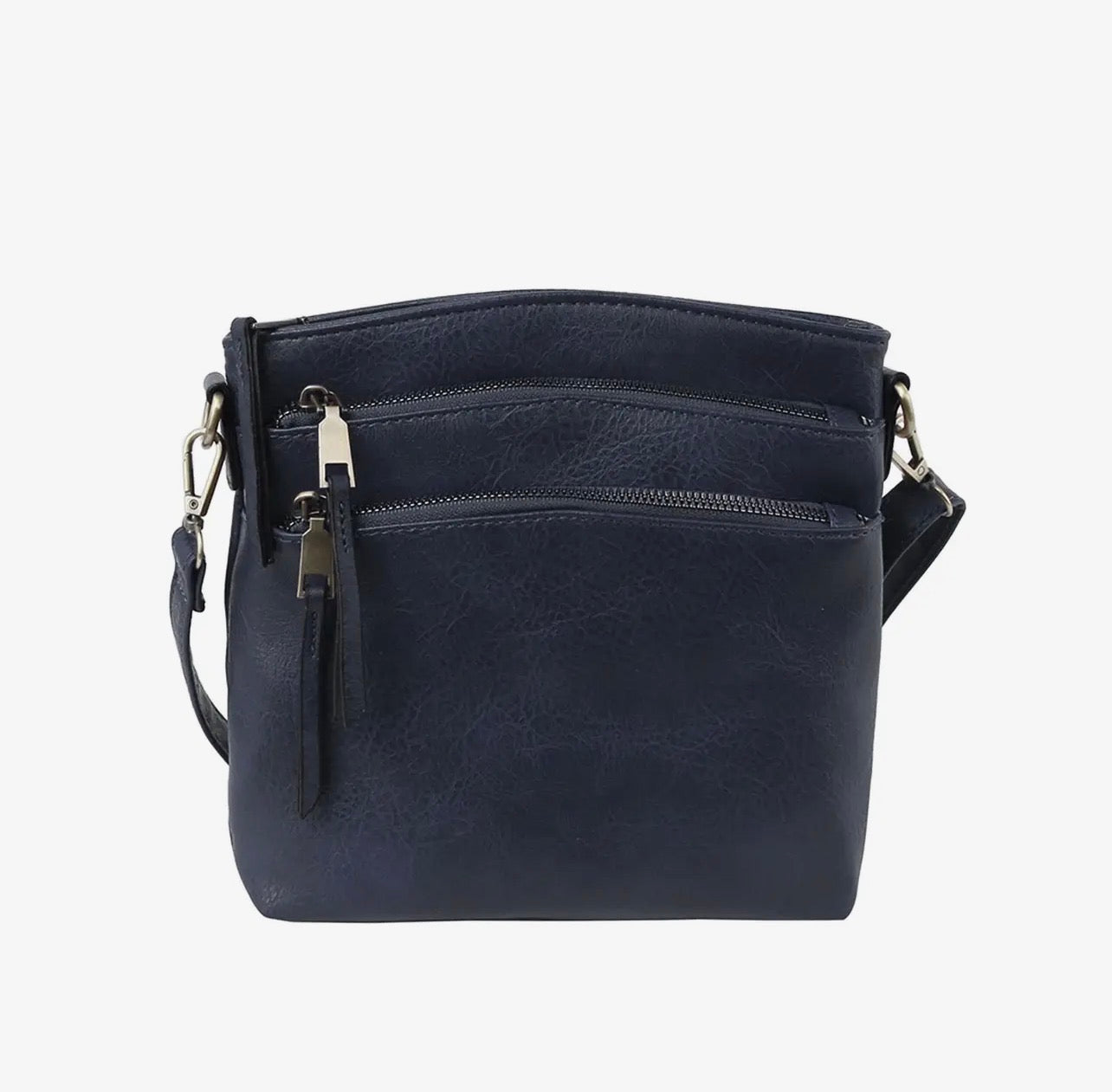 Triple Zipper Crossbody Bag