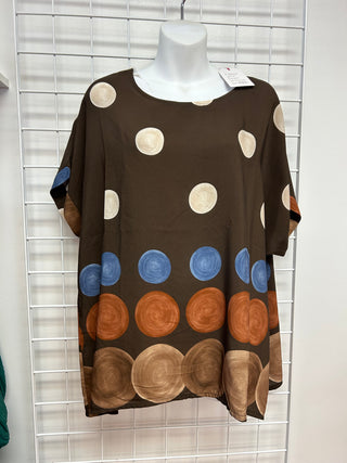 Yolly-Italy Short Sleeve Polka Dot Blouse