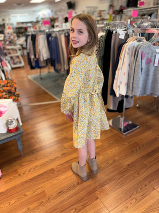 Vignette Girls Floral Shirtwaist Dress - Tie Waist - All About Me Boutique