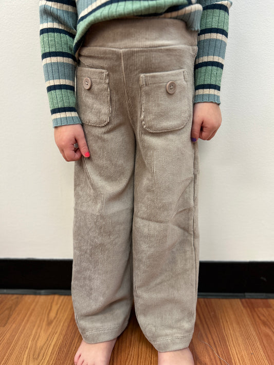 Mayoral Girls Khaki Corduroy Knit Pants
