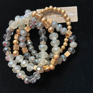 MK - Iridescent and Gold Bead Bracelet - All About Me Boutique