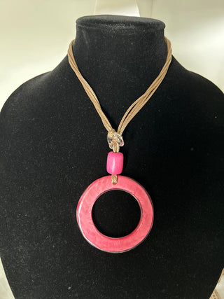 Ladies Adjustable Corded Geometric Statement Necklace