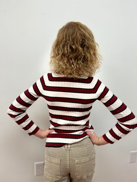 Mayoral Girls Ribbed Mock Neck Sweater