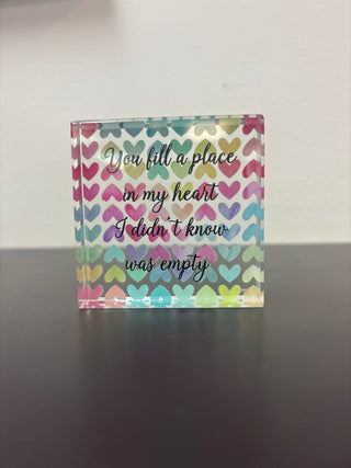 Ganz Printed Glass Sentiment Blocks - All About Me Boutique