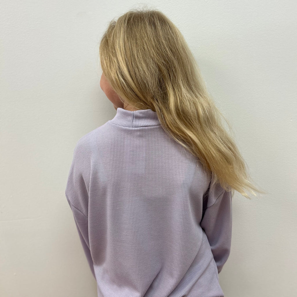 Good Girl Thermal Knit Mock Neck Top