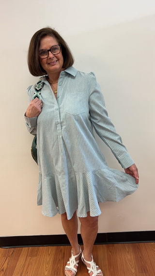 Allie Pinstripe Dress - All About Me Boutique