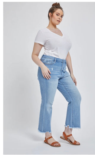 Mica Denim Plus High Rise Crop Flare