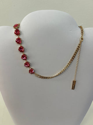 MJ - Coral Pink Chain Necklace - All About Me Boutique