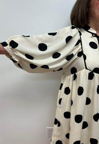 Polka Dot Peasant Dress - All About Me Boutique
