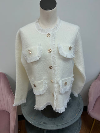 Kaleidoscope Accessories 4 Pocket  Fringe Jacket
