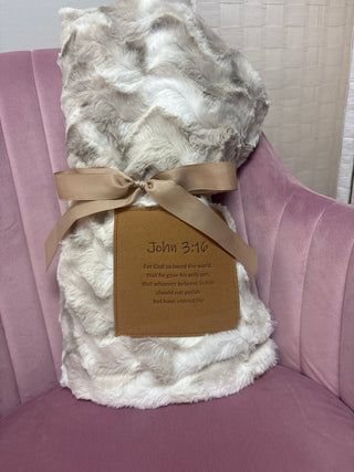 DI Faux Fur Inspirational Patch Throw - All About Me Boutique