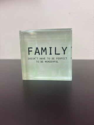 Ganz Printed Glass Sentiment Blocks - All About Me Boutique