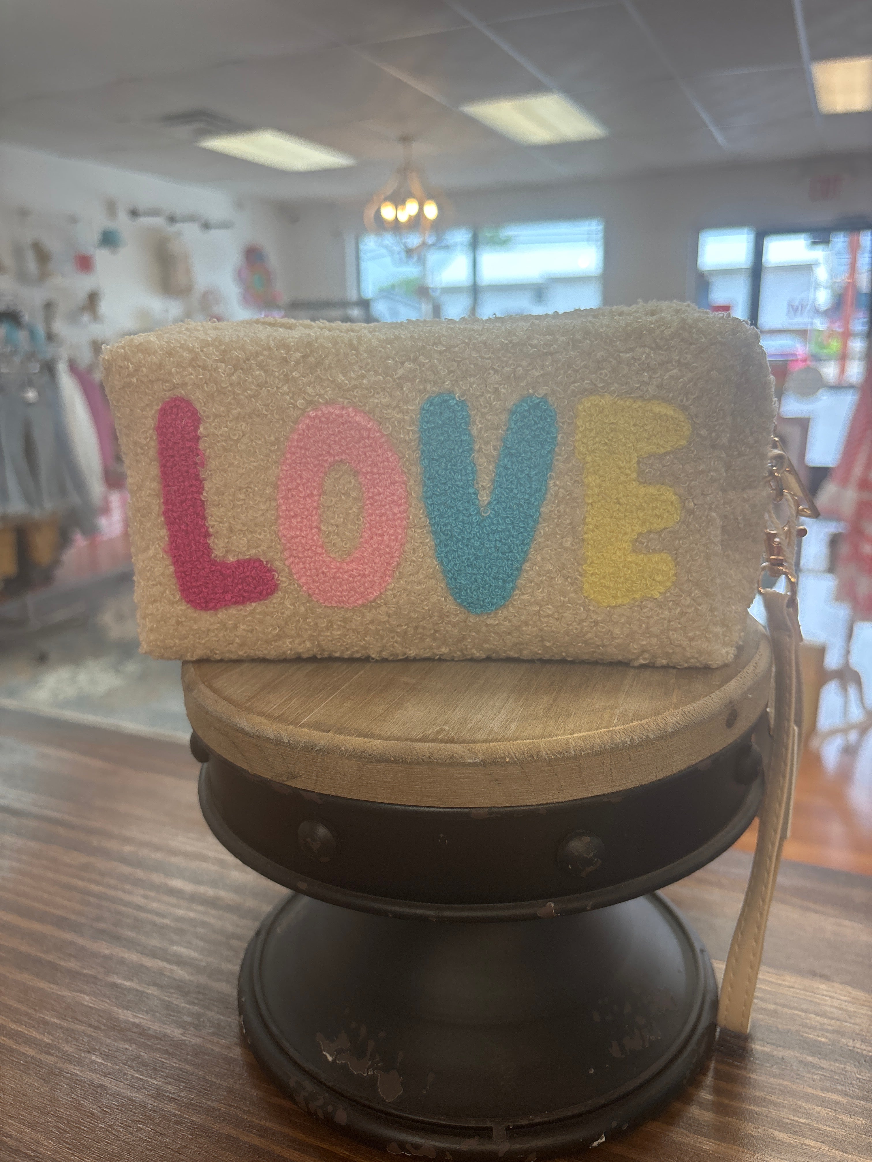 Teddy Fur Wristlet Pouches