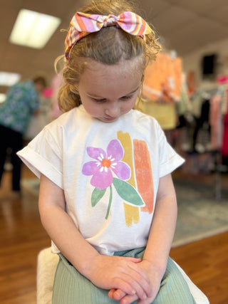 Girls Graphic T-shirt with Hair Tie - All About Me Boutique