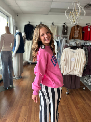 Lulu Mac Girls Pink/Purple Puff Sweatshirt