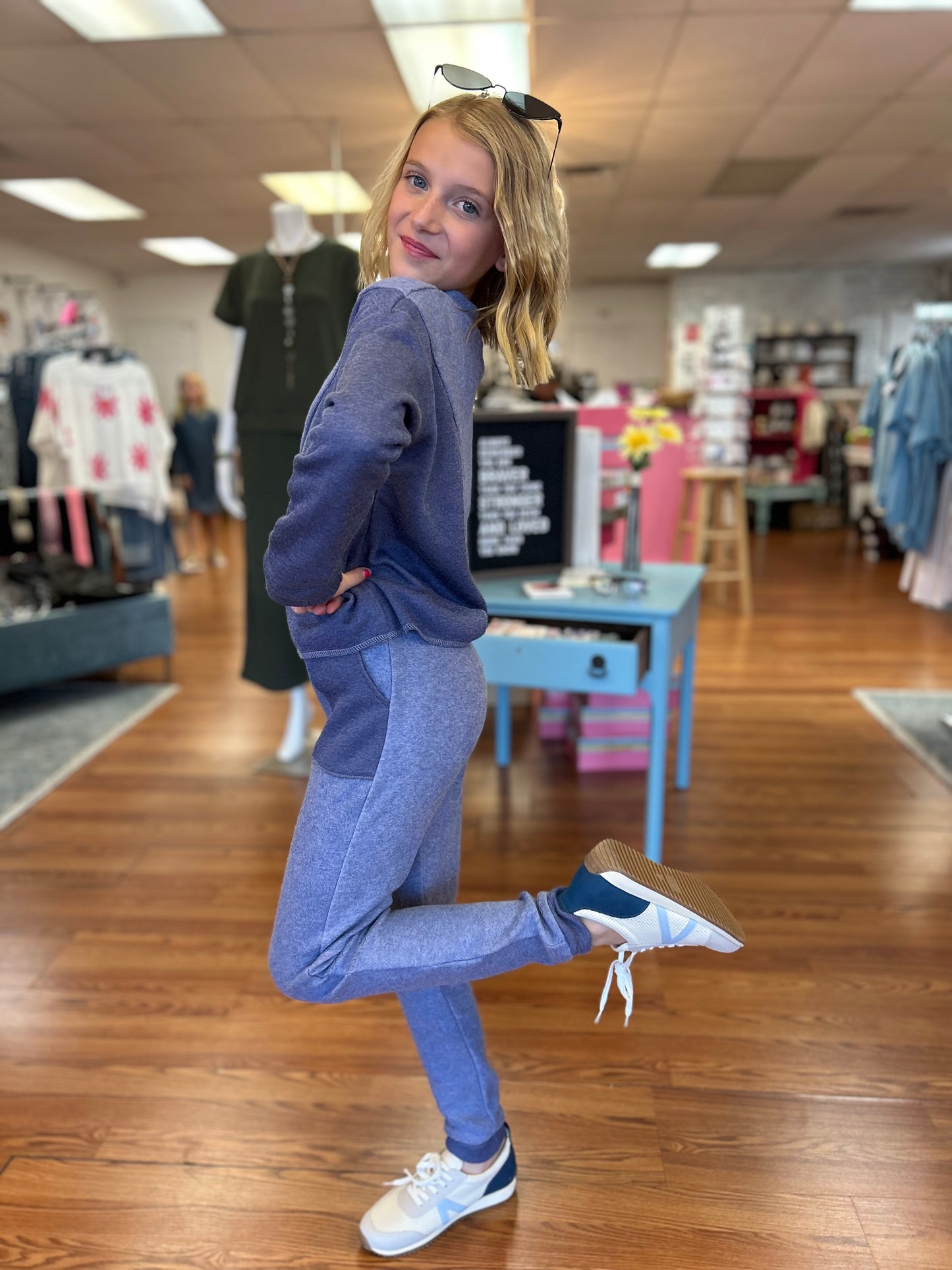 AC407 - Girls Blue Sherpa Sweatshirt