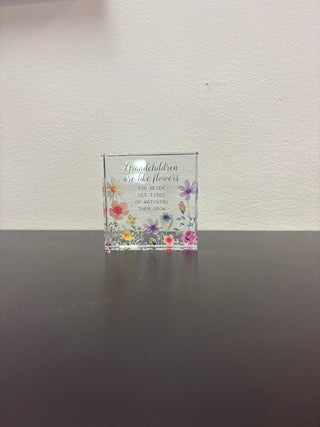 Ganz Printed Glass Sentiment Blocks - All About Me Boutique