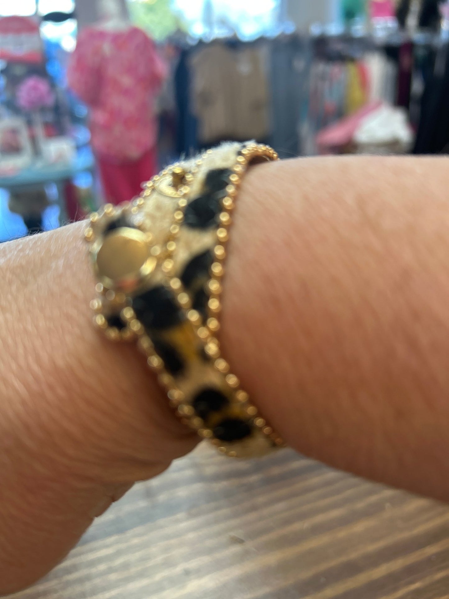Cheetah Faux Animal Hair Wrap Bracelet - All About Me Boutique