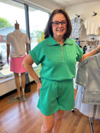 Emerald Pop Shorts Set - All About Me Boutique