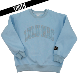 Lulu Mac Girls Light Blue Monochromatic Crewneck Sweatshirt