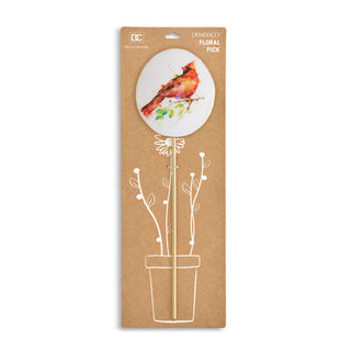 Demdaco Cardinal Red and Gold Floral Pick