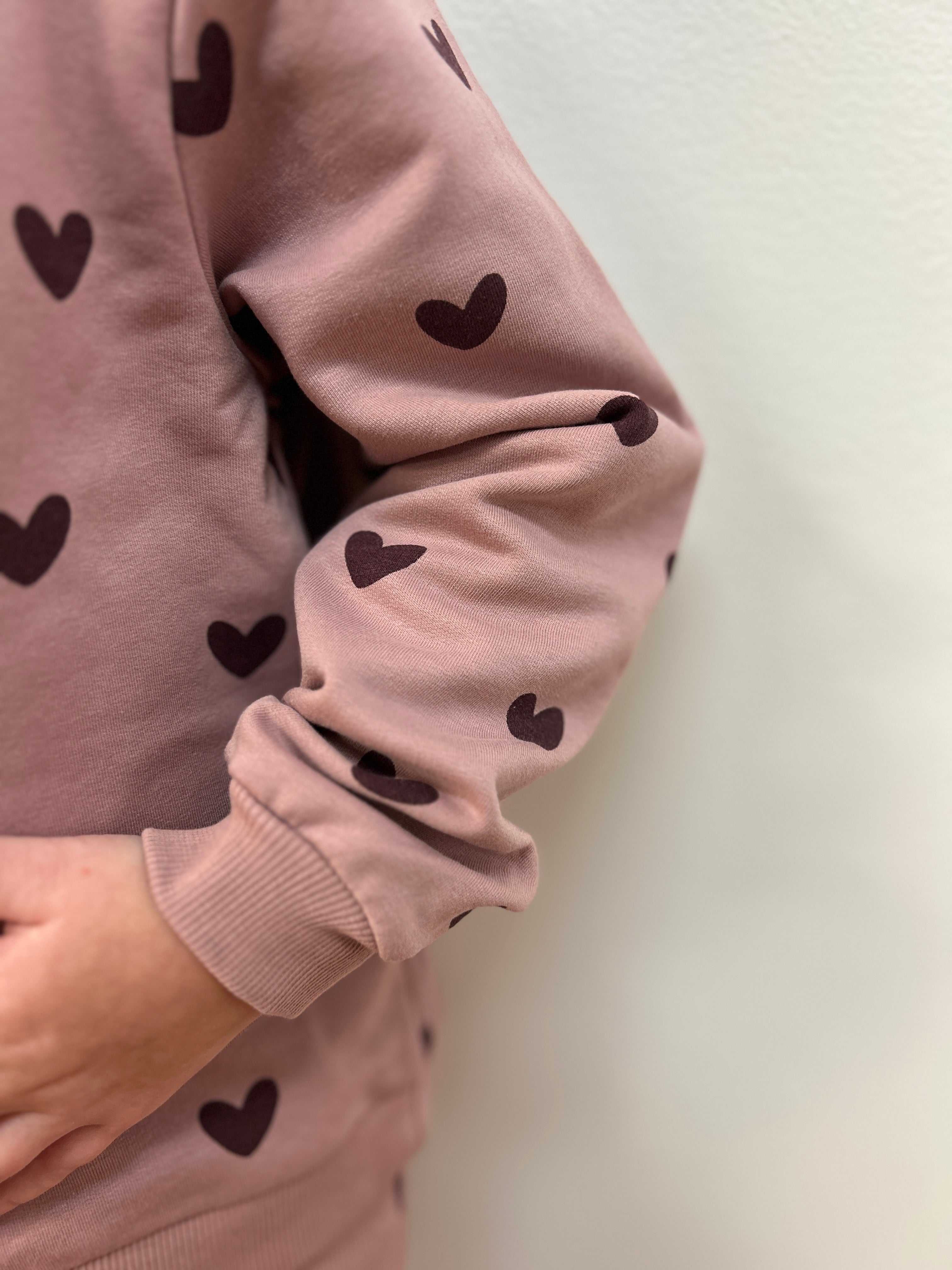 Creamie Girls Mauve with Raspberry Heart Sweatshirt