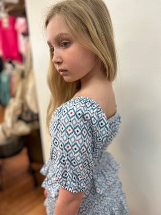 May Girls Oceano Short Sleeve On/Off Shoulder Top - All About Me Boutique