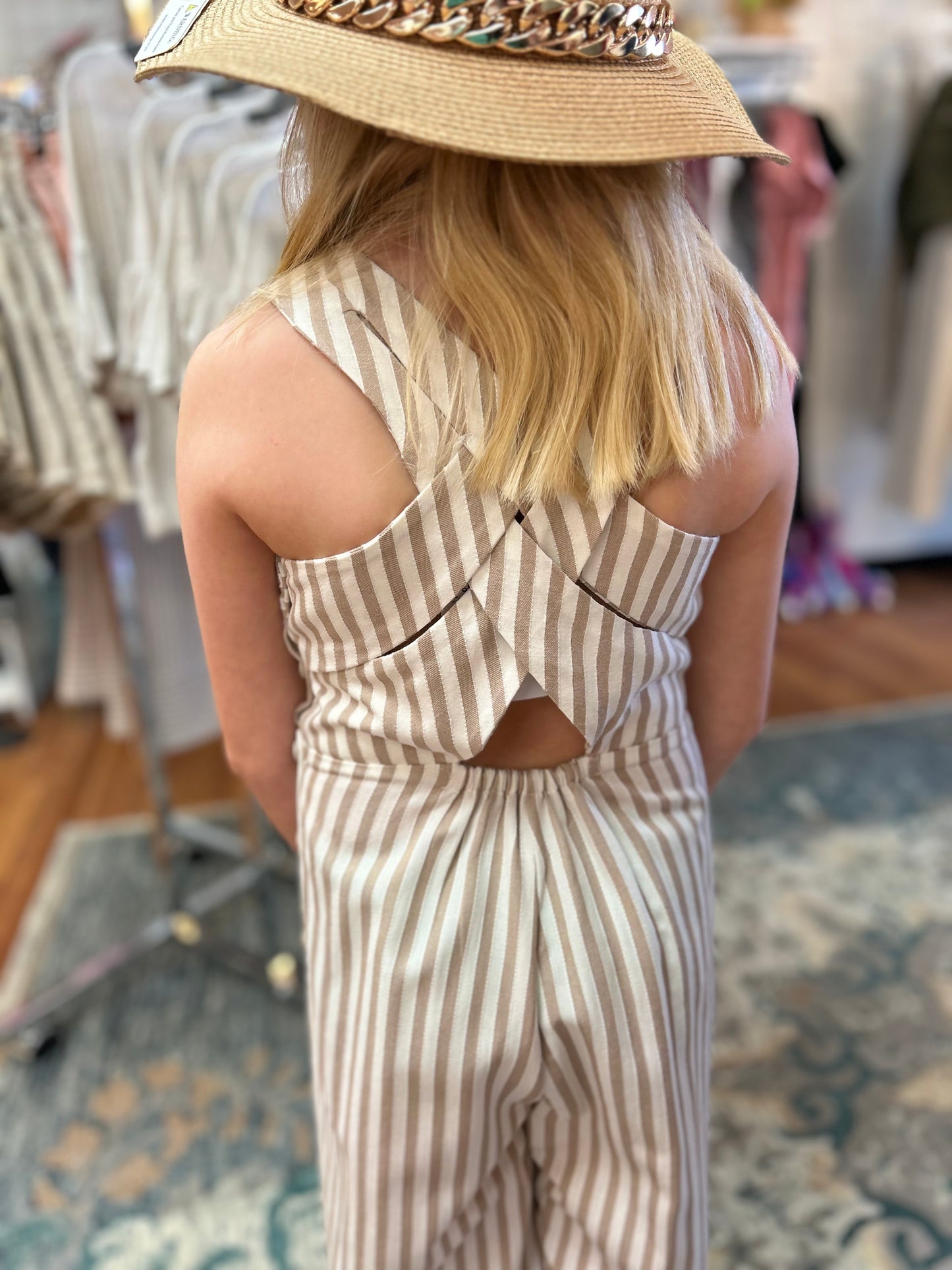 May-Girls Striped Jumpsuit