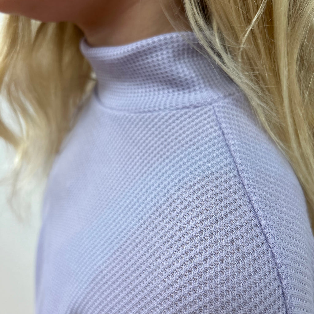 Good Girl Thermal Knit Mock Neck Top