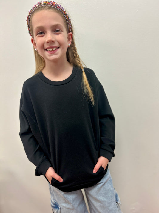 90D Girls Oversized Scuba Sweatshirt - Soft & Stretchy Comfort