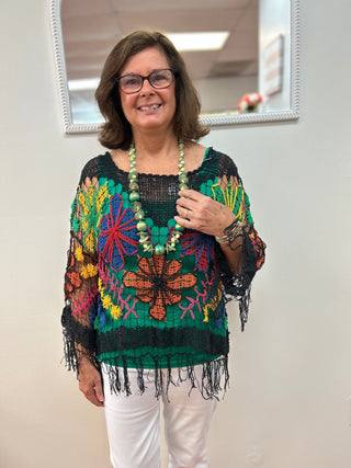 Rejane Fringed Crochet Top - All About Me Boutique