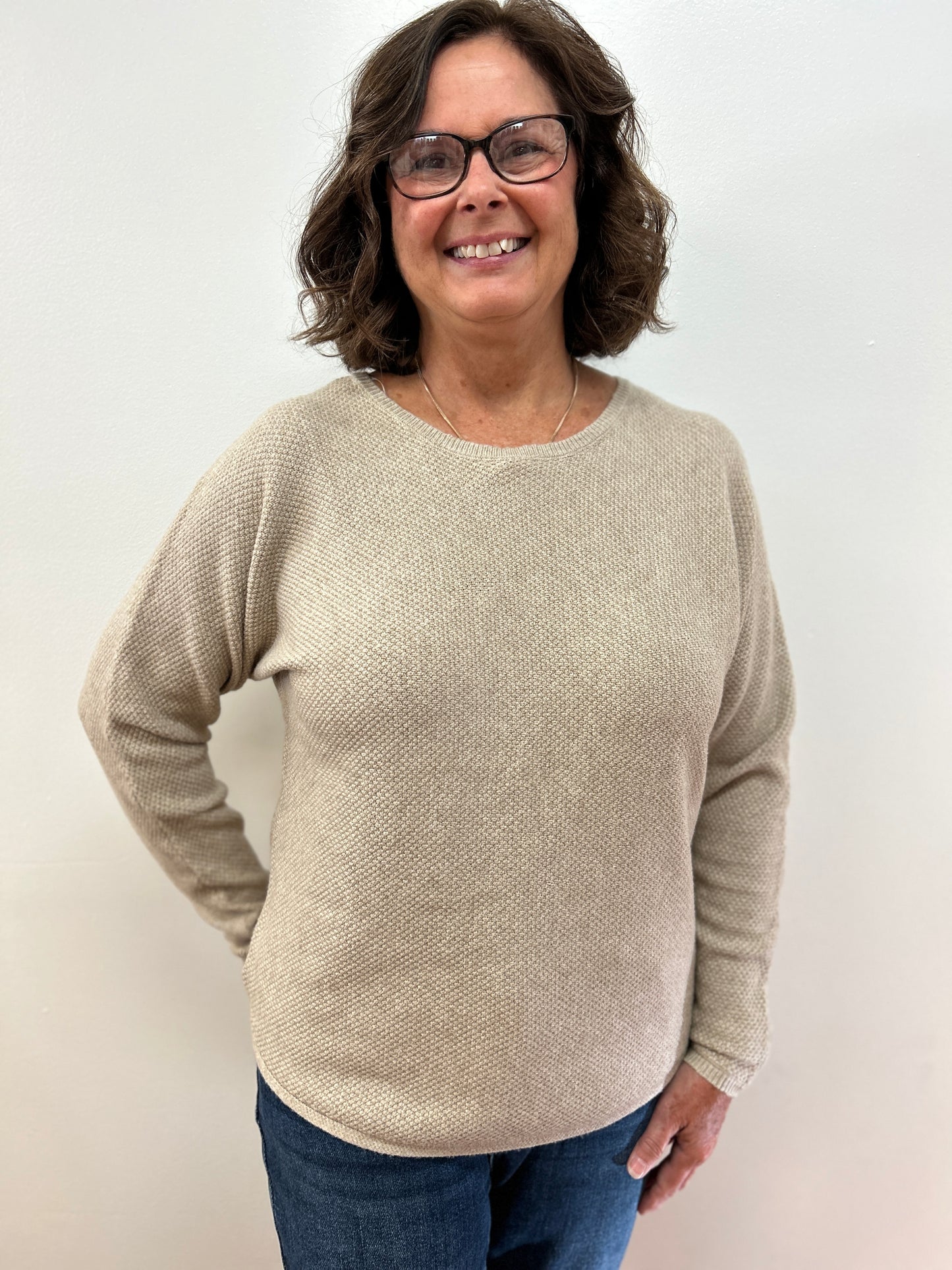 Seedstitch Crew Neck Sweater