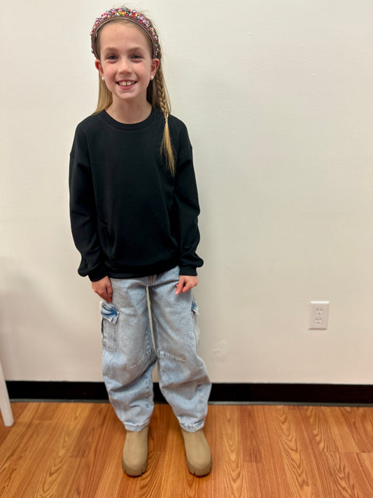 90D Girls Oversized Scuba Sweatshirt - Soft & Stretchy Comfort