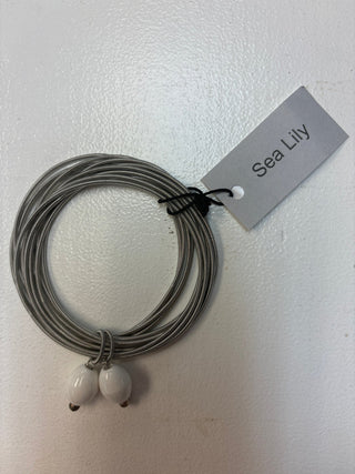 SL - Silver Corded Bracelet with 2 Bead Accent - All About Me Boutique