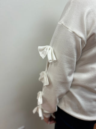 Bow Embellished Sweater - All About Me Boutique