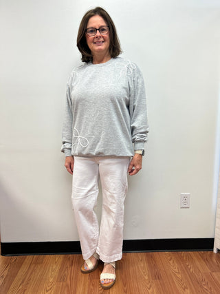 Bow Appliqué Sweatshirt by Klesis - All About Me Boutique