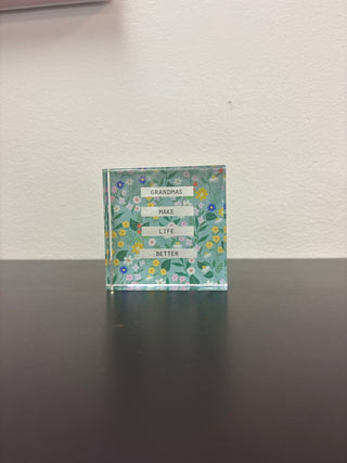 Ganz Printed Glass Sentiment Blocks - All About Me Boutique