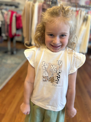Girls Tulip Sleeve Bloom Knit Top by Mayoral - All About Me Boutique