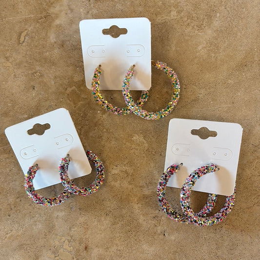 WEF - Confetti Sparkle Hoop Earrings