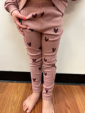 Creamie Girls Mauve with Raspberry Heart Leggings