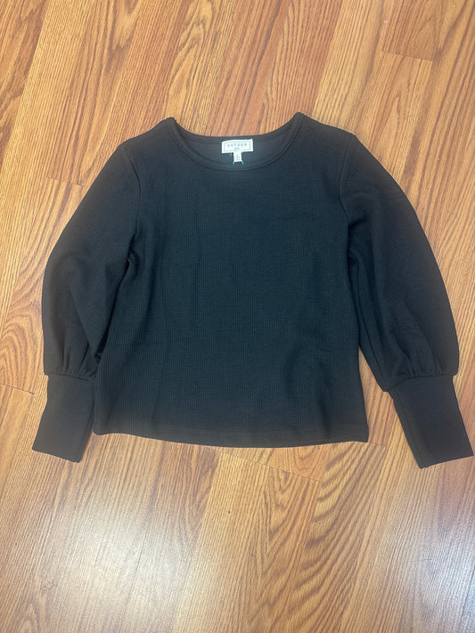 Hayden Girls Long Sleeve Black Rib Knit Top