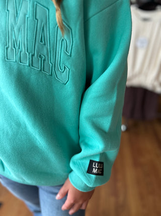 Lulu Mac Girls Mint Monochromatic Crewneck Sweatshirt