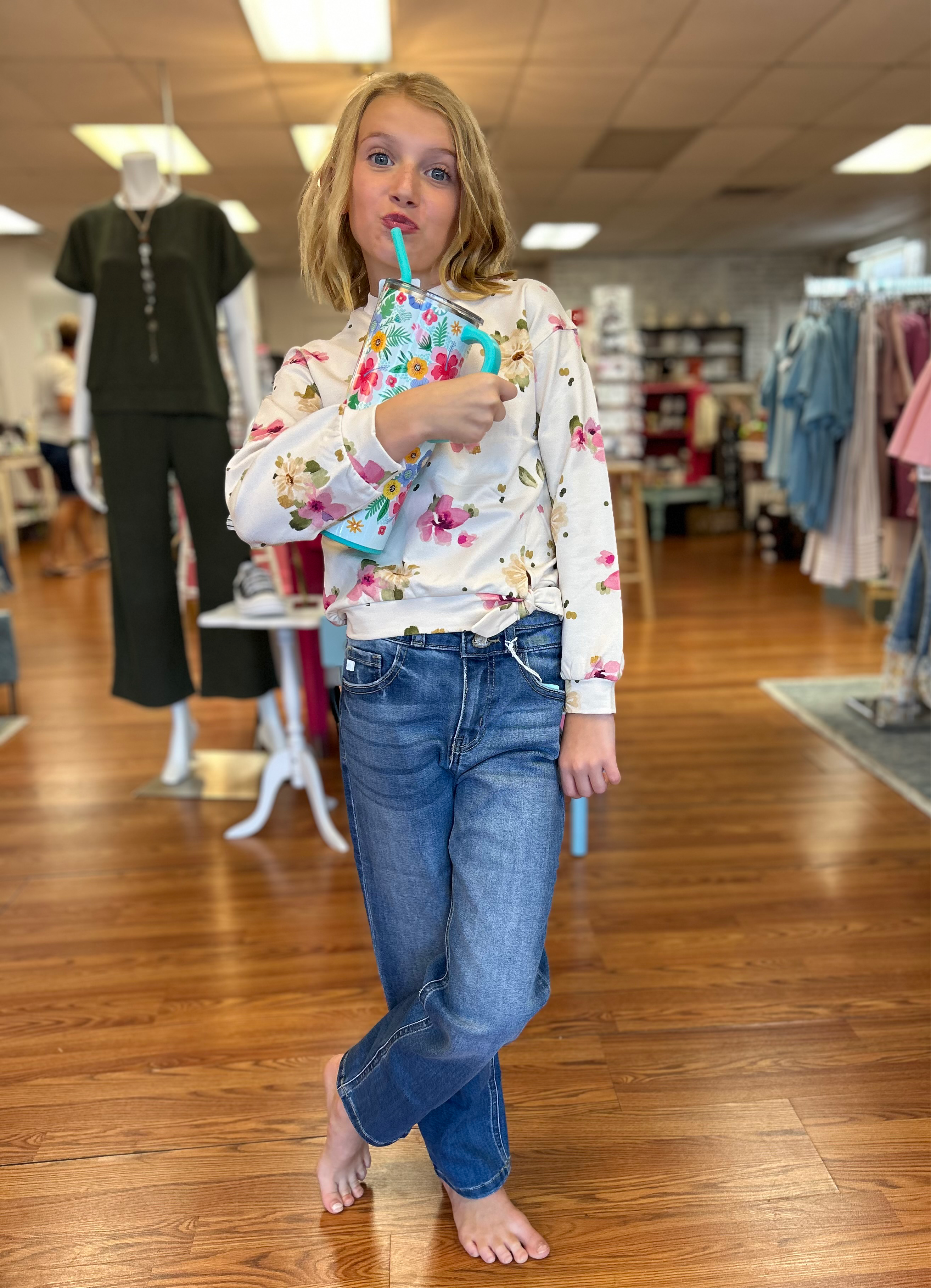 KanCan Girls High Rise Straight Jeans  - Eco-Friendly