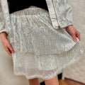 Vignette Girls White Sequin Tiered Skirt