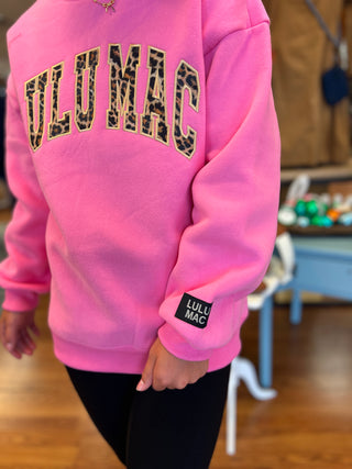 LuLu Mac Girls Leopard Bubblegum Sweatshirt