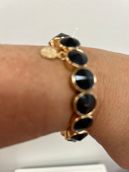 JM Jet Crystal Bracelet = Bezel Stretch Bracelet