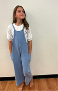 GG Girls Mineral Wash Wide Leg Overalls